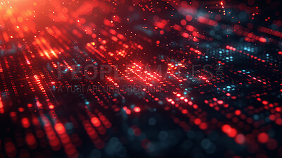Network, digital transformation and connection for electronic database, with grid bokeh effect. Abstract background of speed, light blur and neon pattern for cloud computing, code and grid pattern