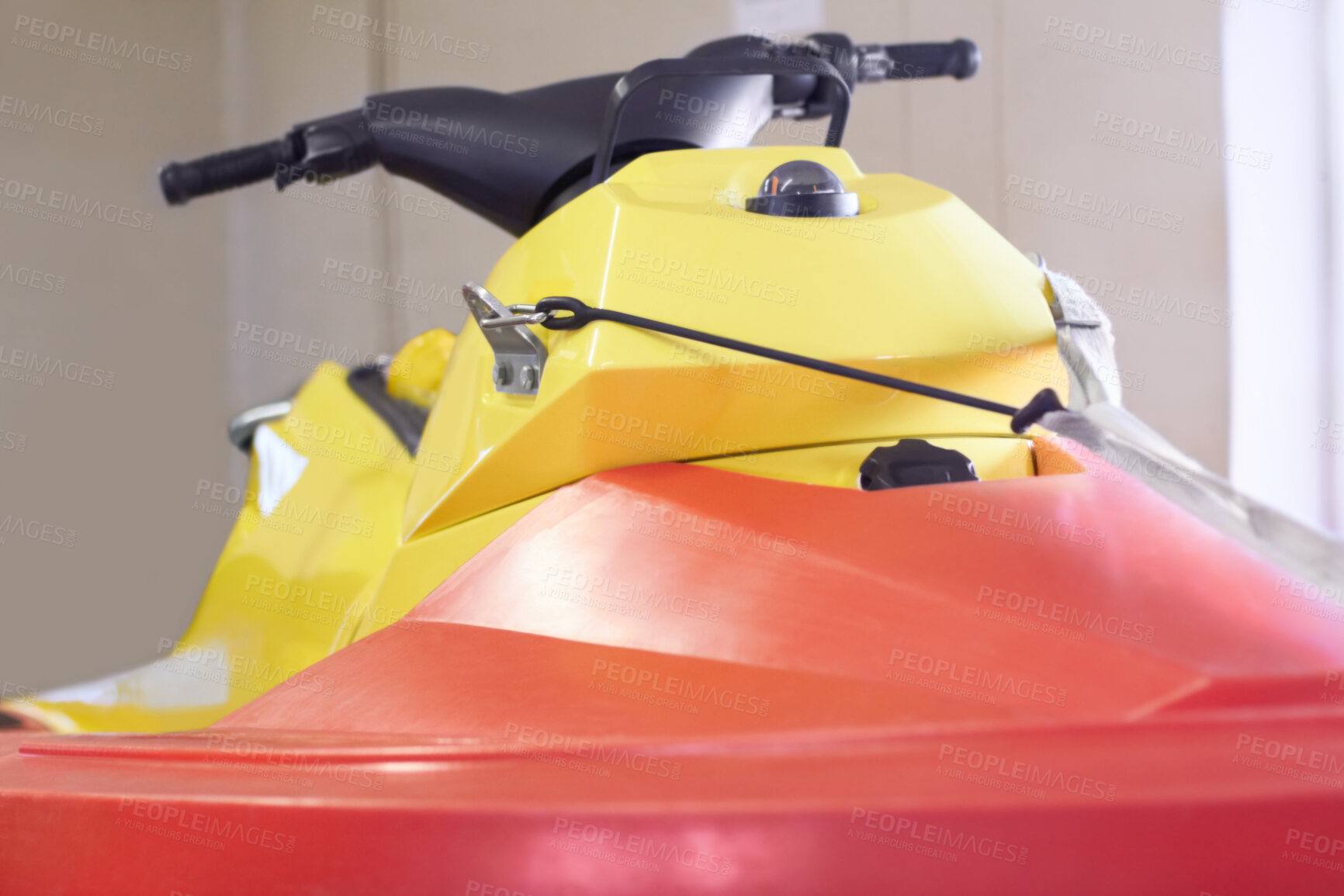 Buy stock photo Cropped hot of a sea rescue jet-ski 