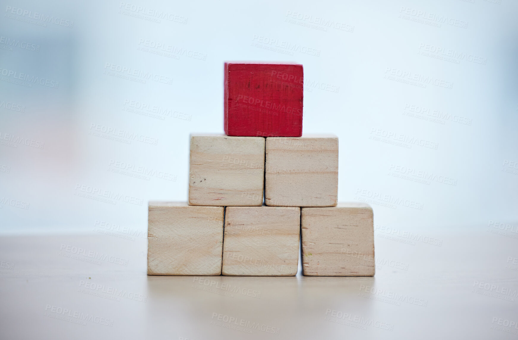 Buy stock photo Health, insurance and wooden blocks in studio on an empty gray background for safety or security. Abstract, medicine and healthcare with block toys in a hospital or clinic for medical care