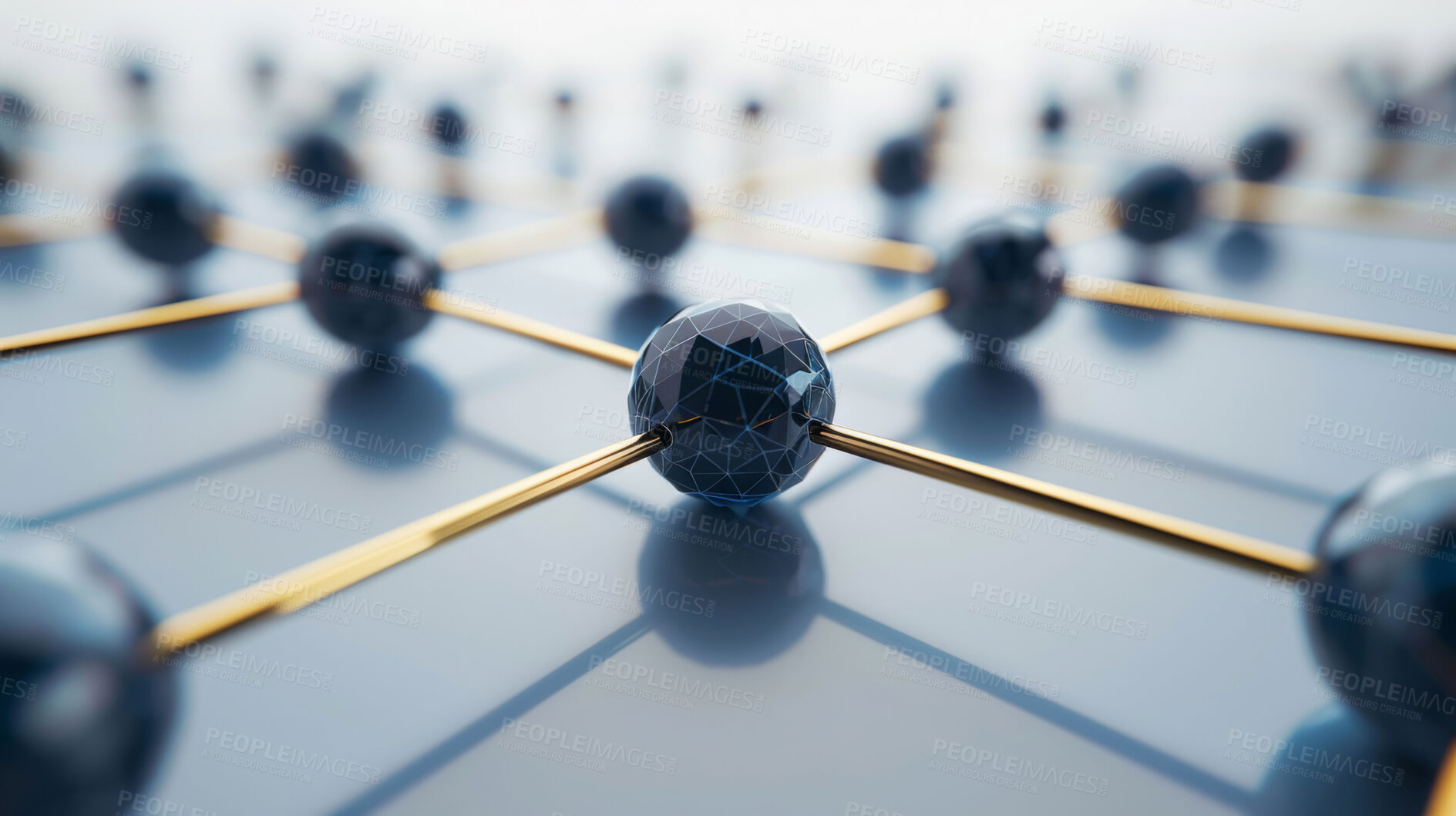 Buy stock photo Abstract, marble and background with network, model and connection for system structure. Sphere, lattice and wireframe for science, biology and future study with particles and molecule atom graphic