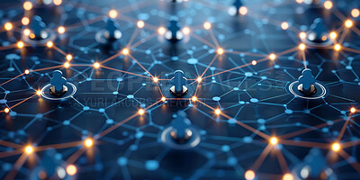 Abstract, data and network with communication for industry with emoji for cloud computing. Wifi, connection and internet with graphic for location with maps, glow and icon for digital future system.