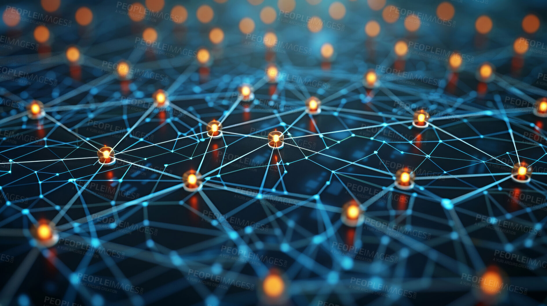 Buy stock photo Network, abstract and data with global communication for industry with lines for cloud computing. Internet, connection and digital graphic for virtual world with system, glow and icon for future link