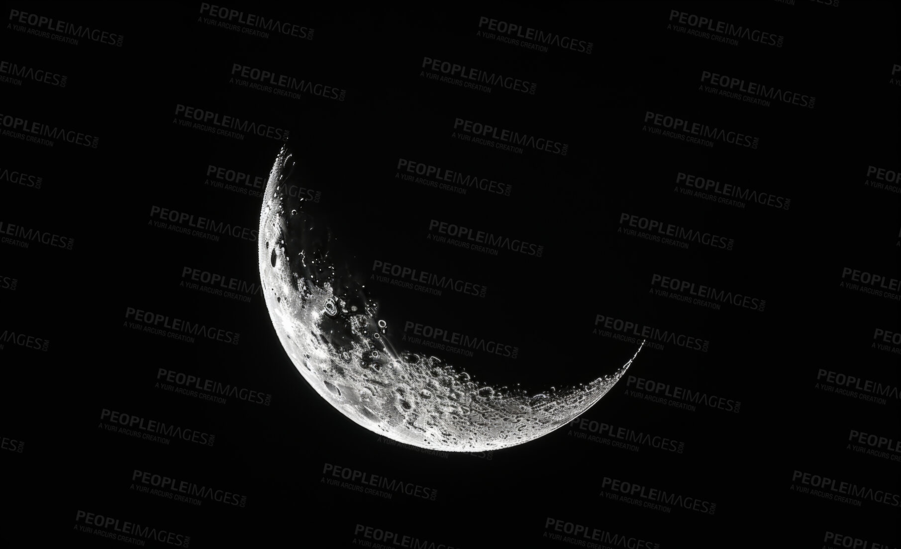 Buy stock photo Galaxy, moon and space with dark background of universe for adventure, exploration or fantasy. Planet, stars and wallpaper of astrology, astronomy or constellation for interstellar solar system