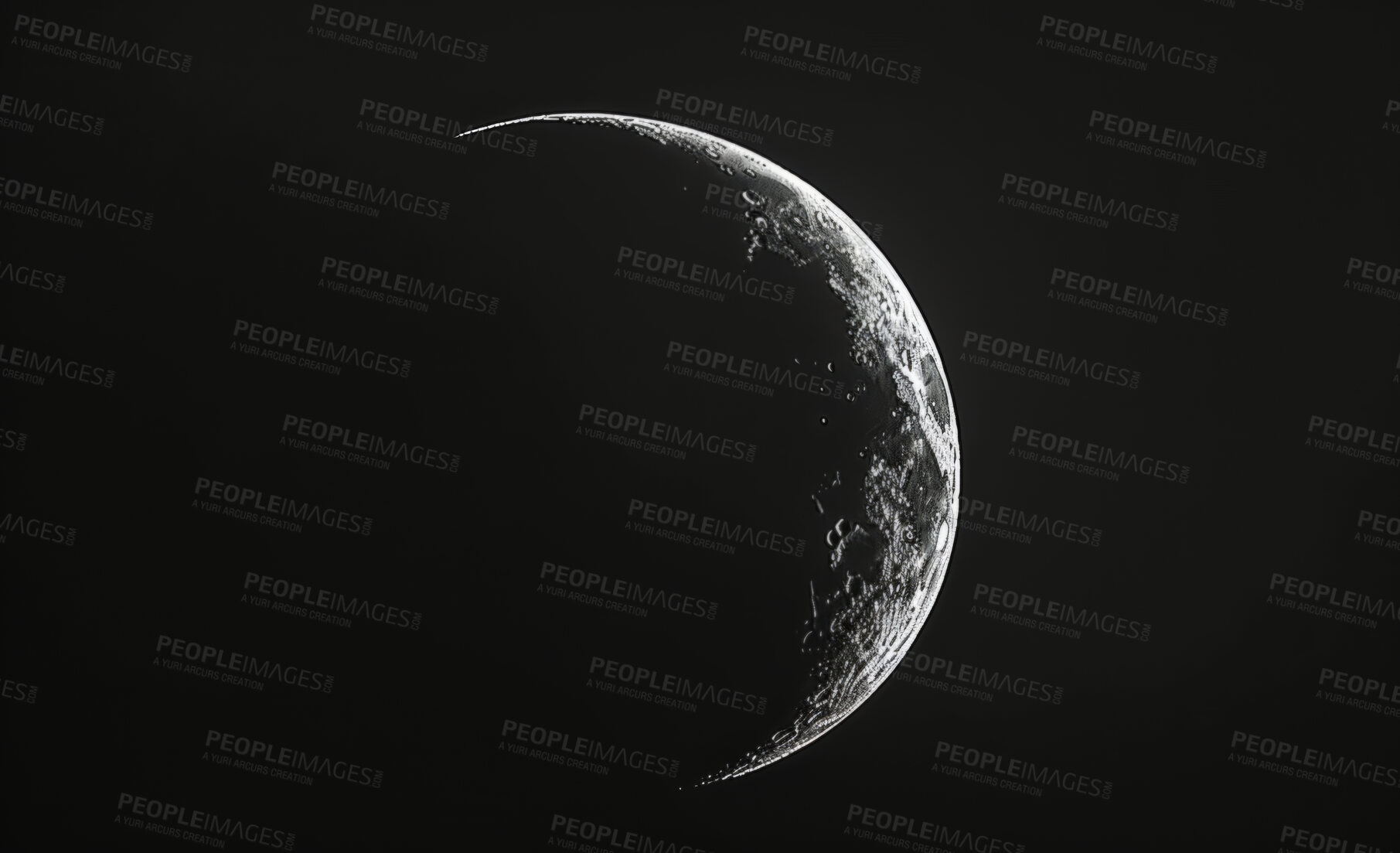 Buy stock photo Moon, sky and space with black background of universe for adventure, exploration or fantasy. Planet, stars and wallpaper of astrology, astronomy or constellation for interstellar solar system