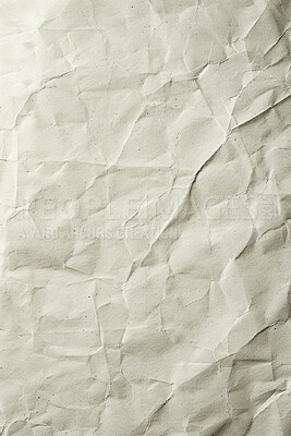 Blank, background and paper with crumpled texture for creative art, notebook and vintage journal. Material, texture and page with empty space for wallpaper, antique craft and page of scrapbook