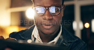 Confused, man and web designer with tablet in closeup for feedback, comment and help with website or app. Male person or creative employee and face with tech for bad news or criticism on software