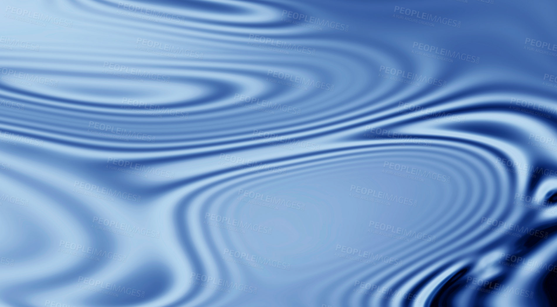 Buy stock photo Waves, ripple and blue with water drop pattern with mockup for 3d, digital and texture. Environment, design and futuristic with liquid in background for abstract, sustainability and art deco graphic