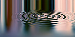 Waves, ripple and design with water drop pattern with mockup for 3d, digital and texture. Environment, reflection and futuristic with liquid in background for abstract, sustainability and art deco