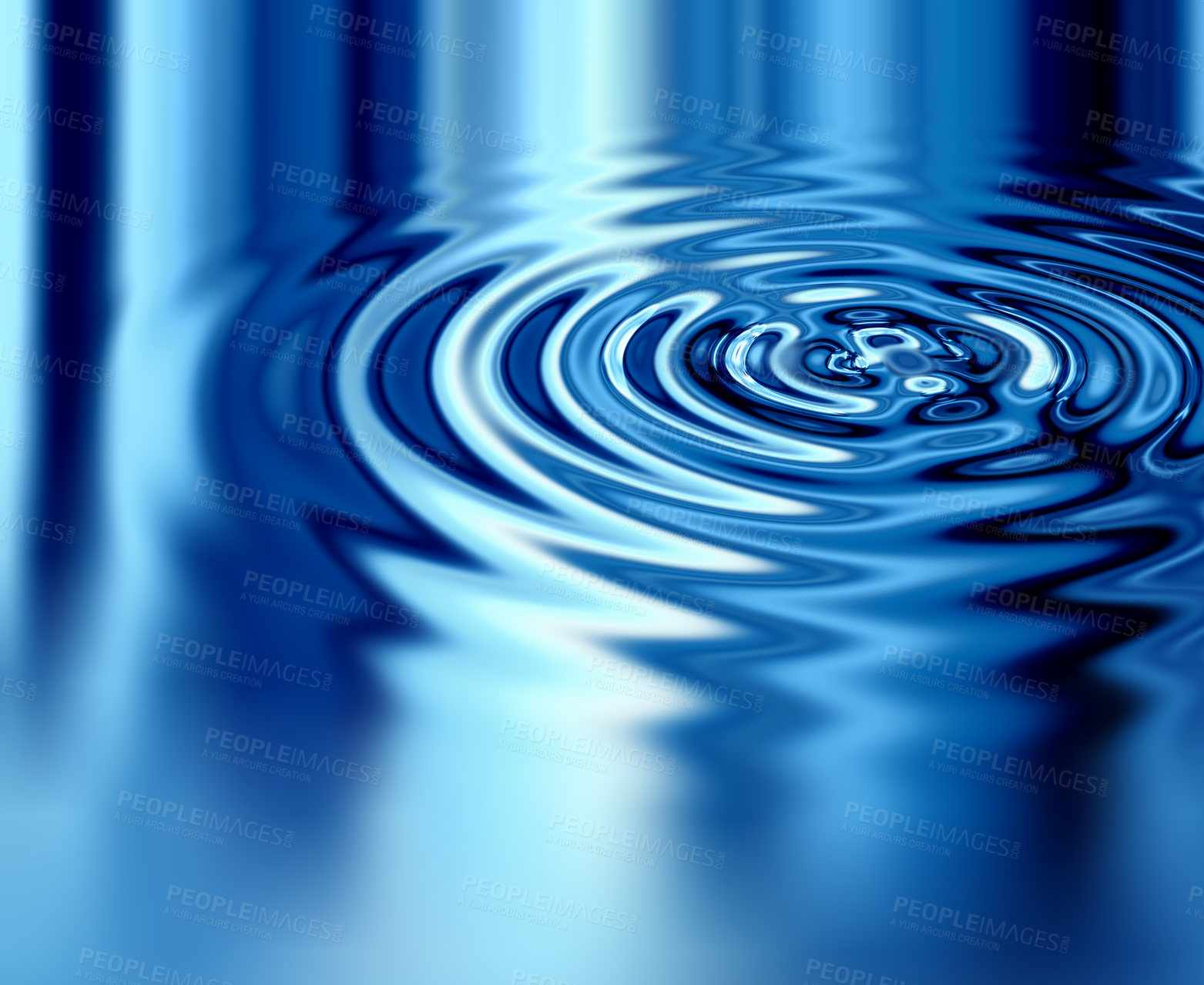 Buy stock photo Waves, ripple and design with water drop pattern with mockup for 3d, digital and texture. Environment, reflection and futuristic with liquid in background for abstract, sustainability and art deco