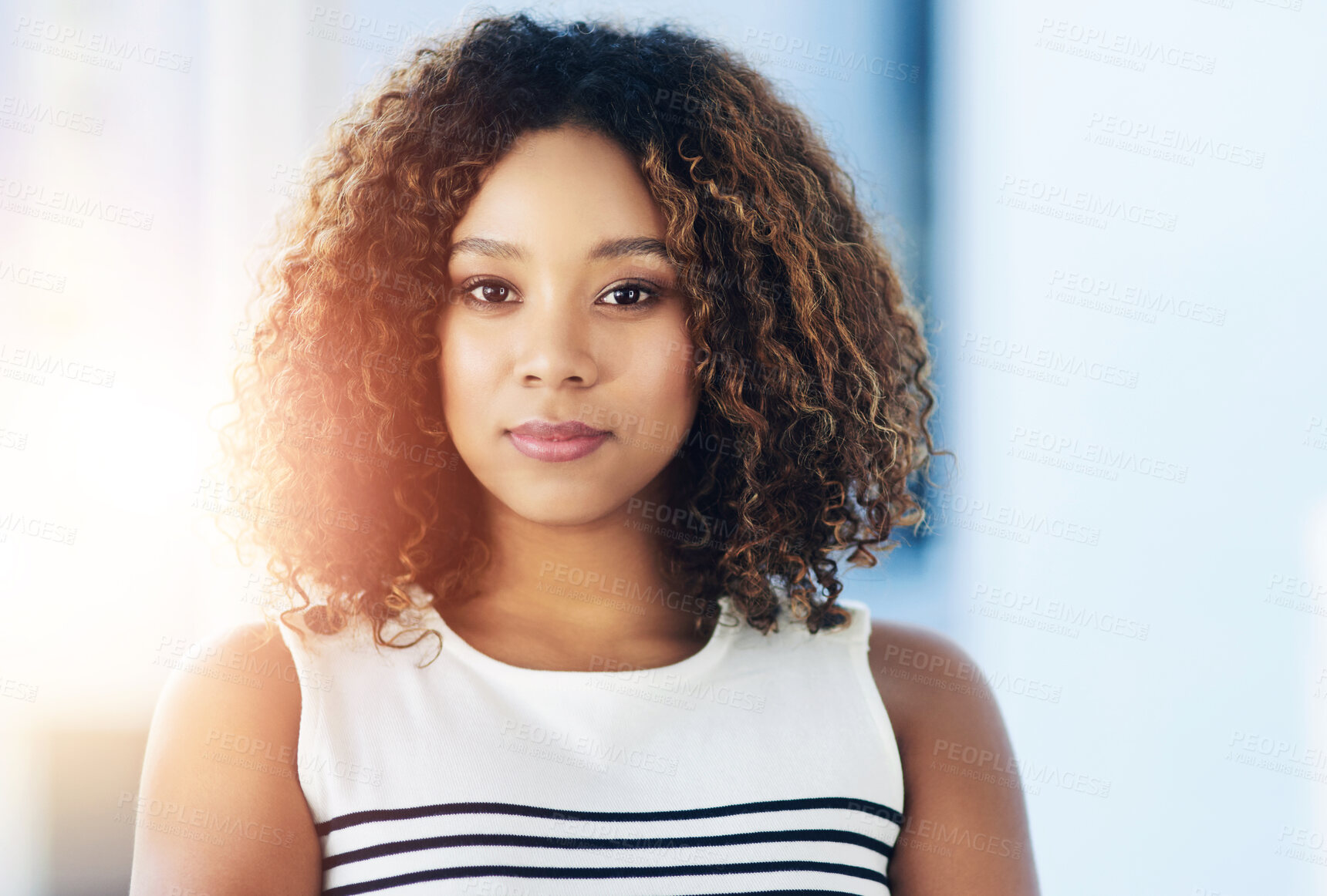 Buy stock photo Black woman, serious and office portrait of attorney with confidence at law firm with professional. Labor lawyer, advisor and corporate employee from London at a company ready for working at job