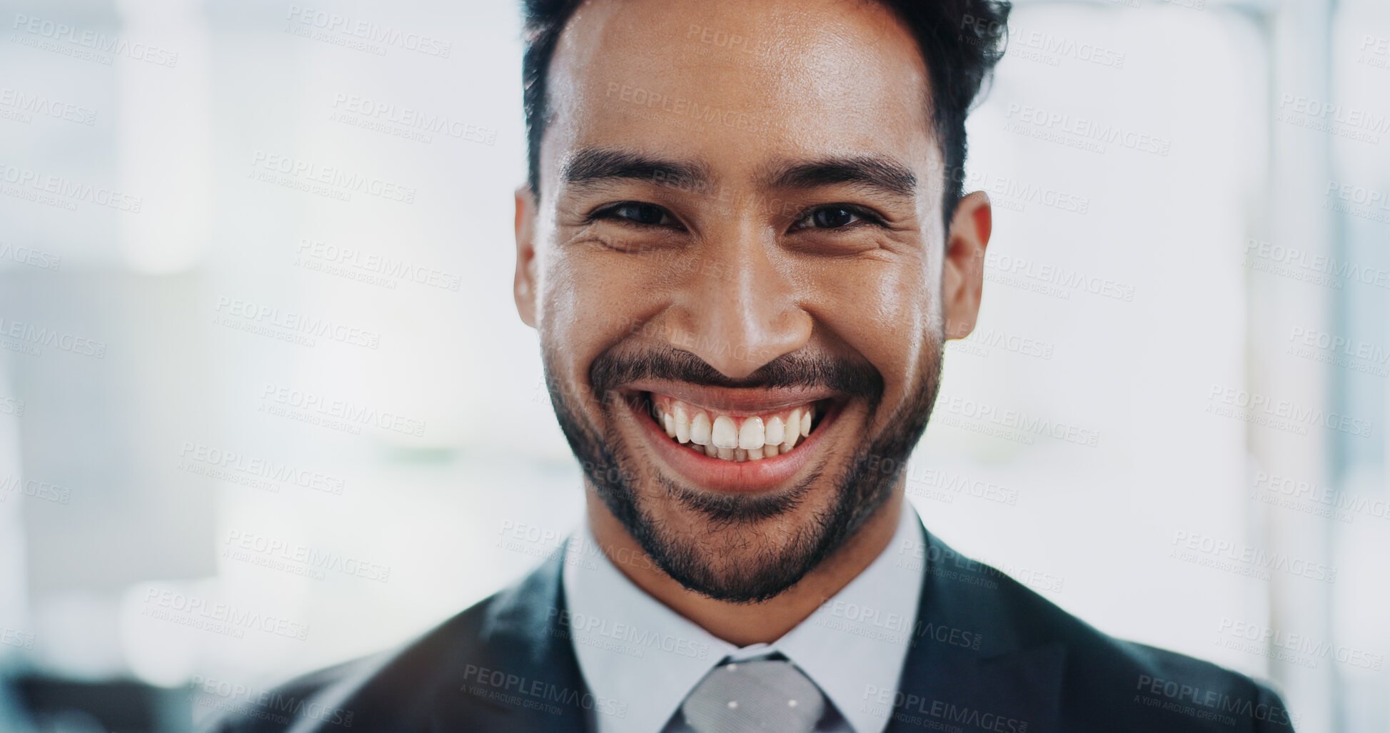 Buy stock photo Portrait, business and man in office, confident and professional with corporate job, accountant and pride. Face, happy employee or financial advisor with consulting agency, career ambition with smile