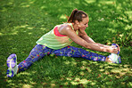 Warming up before her workout