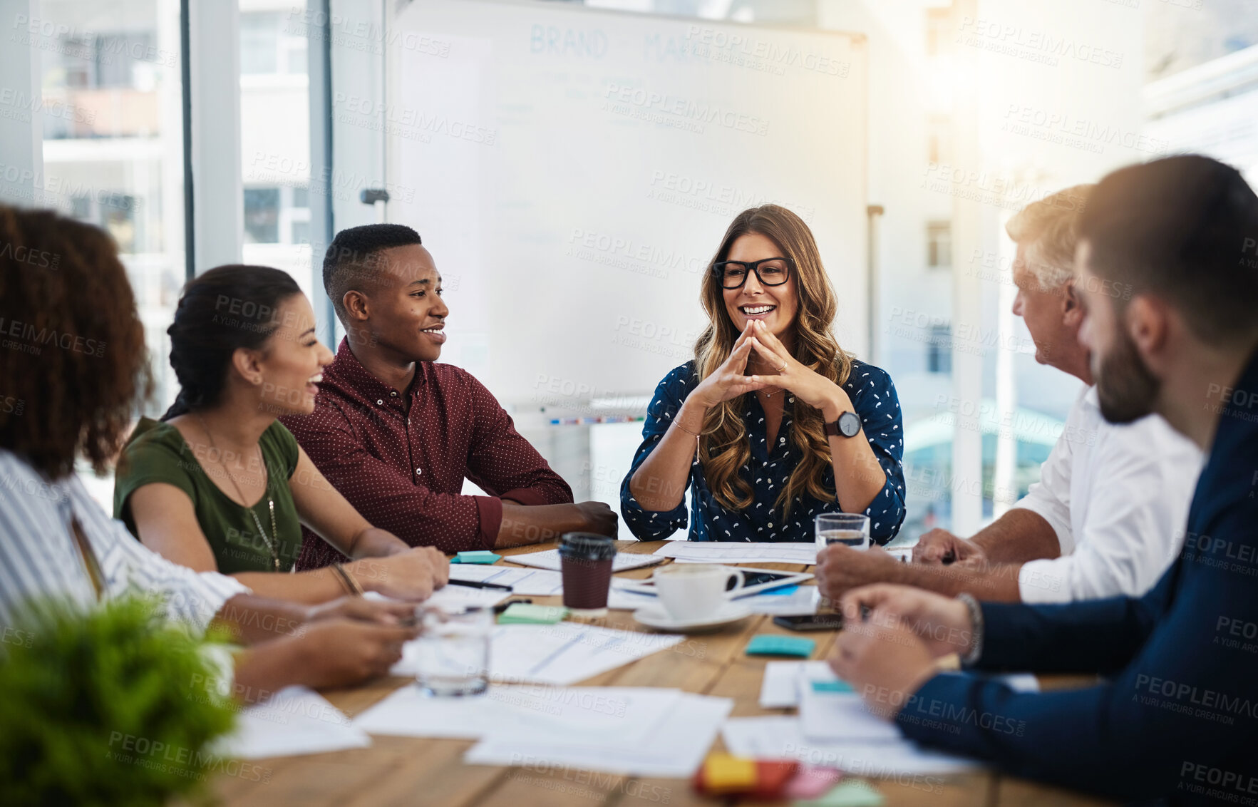 Buy stock photo Shot of creative employees working in a modern office