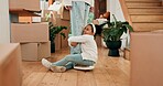 Legs, new home and mother with girl, hug and happiness with expression, funny and time together. Closeup, real estate and family with parent, daughter and 