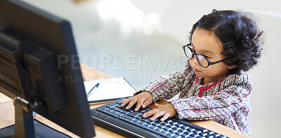 Buy stock photo Shot of a cute little girl at home