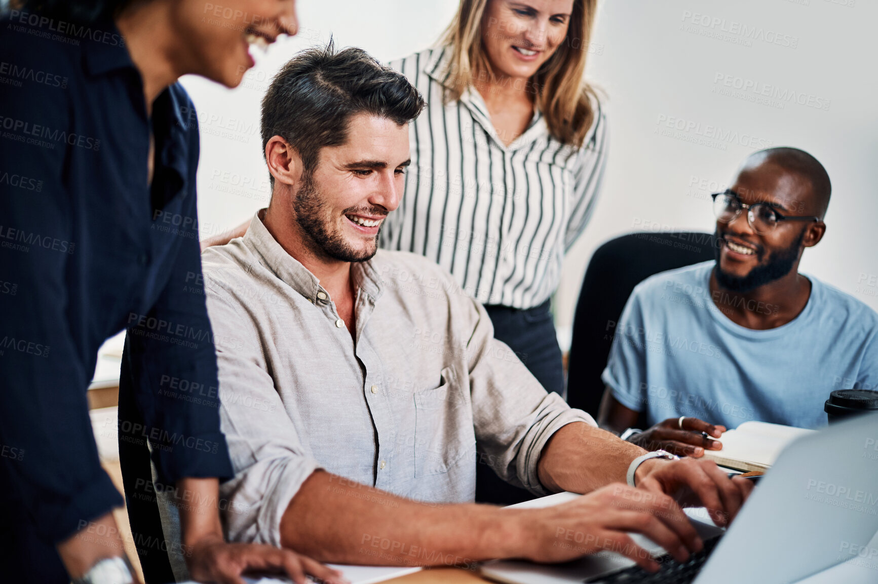 Buy stock photo Cropped shot of an attractive businesswoman helping a female colleague in the office