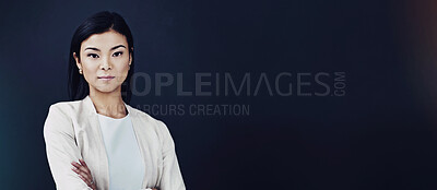 Buy stock photo Studio portrait of a young businesswoman