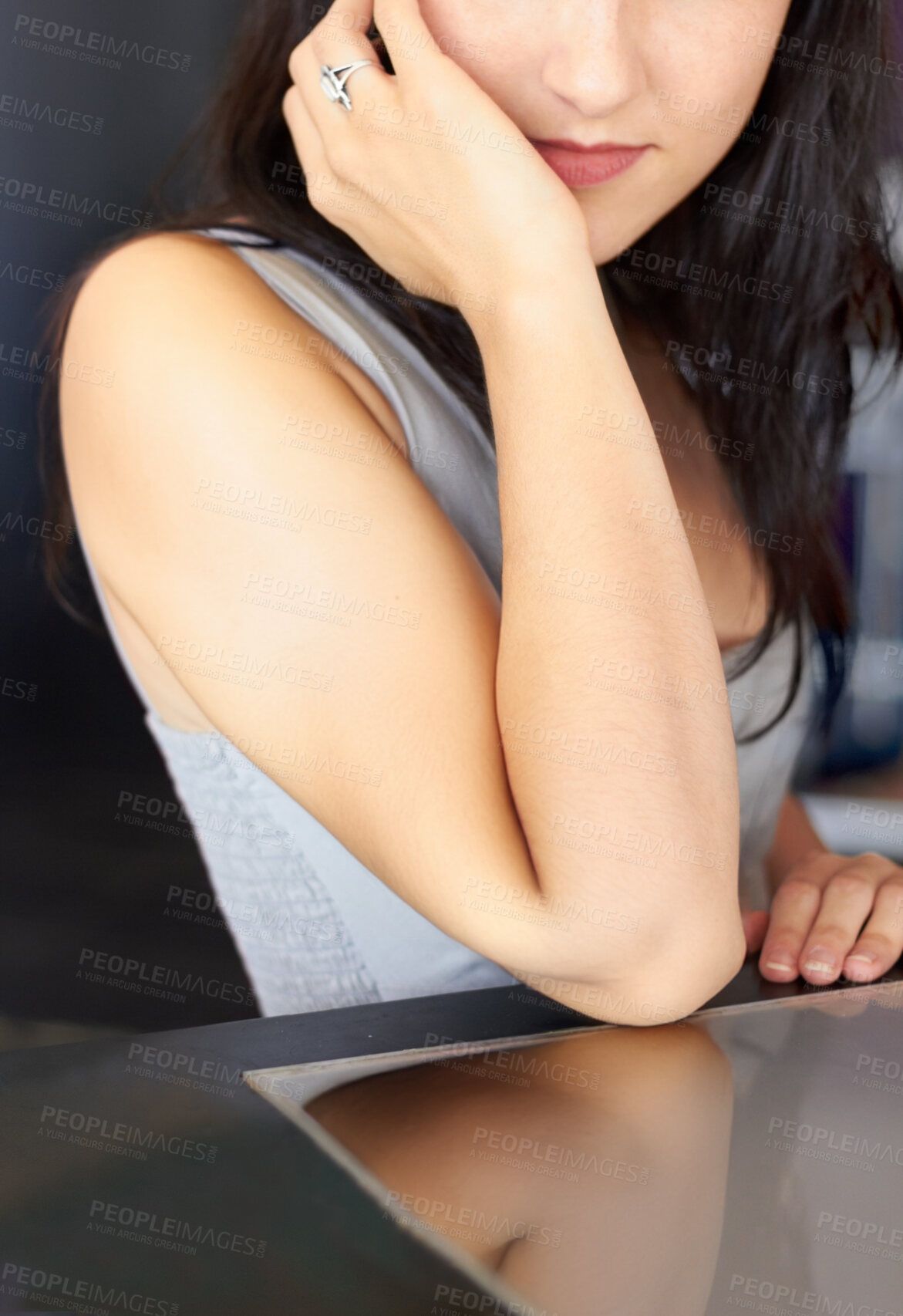 Buy stock photo Cropped shot of a young tattoo artist showing off her half-sleeve tattoo 