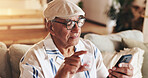 Elderly man, phone and pills for healthcare, wellness or reminder with medical problem, sick or pain. Senior person, mobile and medicine for pharmacy app, health or illness with diabetes or arthritis