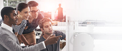 Buy stock photo A shot of colleagues working together in the office