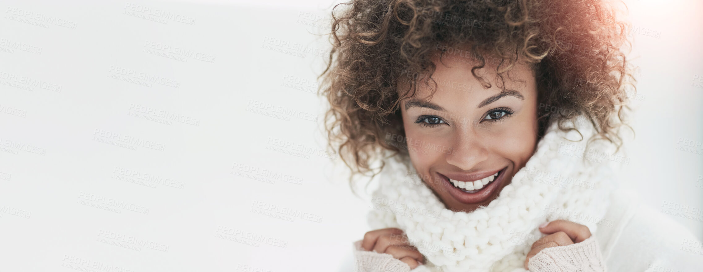 Buy stock photo Portrait of an attractive young woman dressed in winter attire