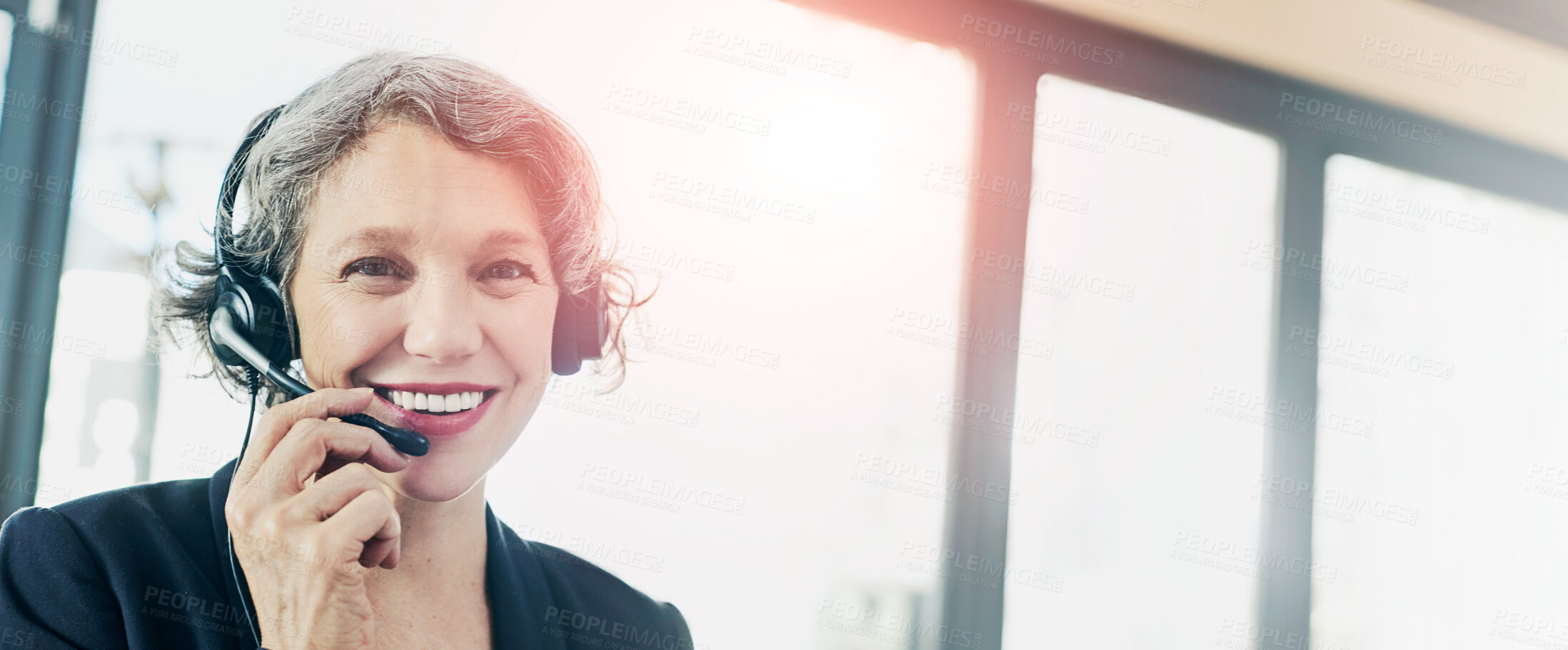 Buy stock photo Portrait of a friendly support agent working in an office