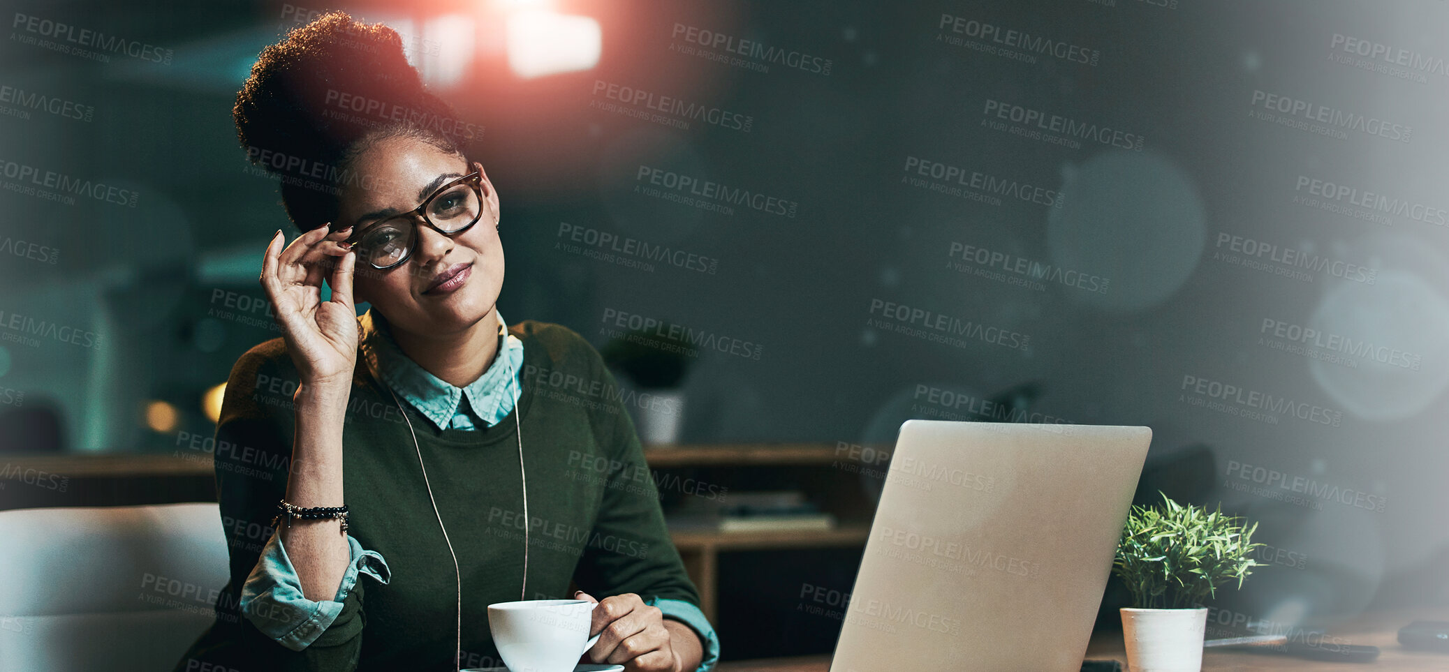 Buy stock photo Portrait of an attractive young woman working on her laptop in the office