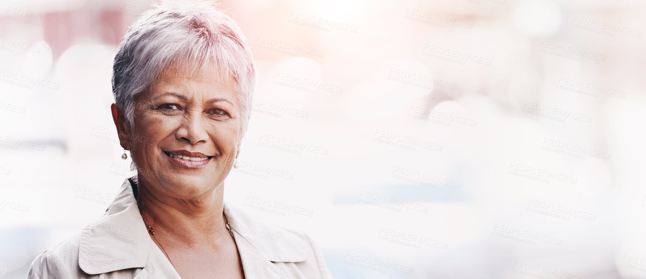 Buy stock photo Portrait of a mature woman spending a day in the city