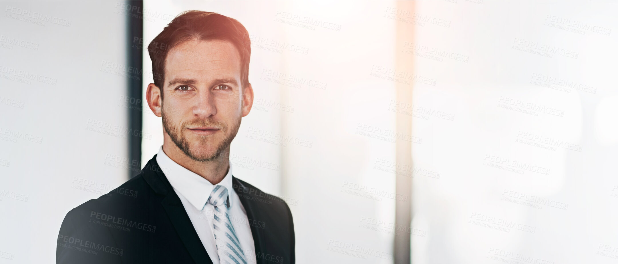 Buy stock photo Portrait of a corporate businessman working on his tablet in the office