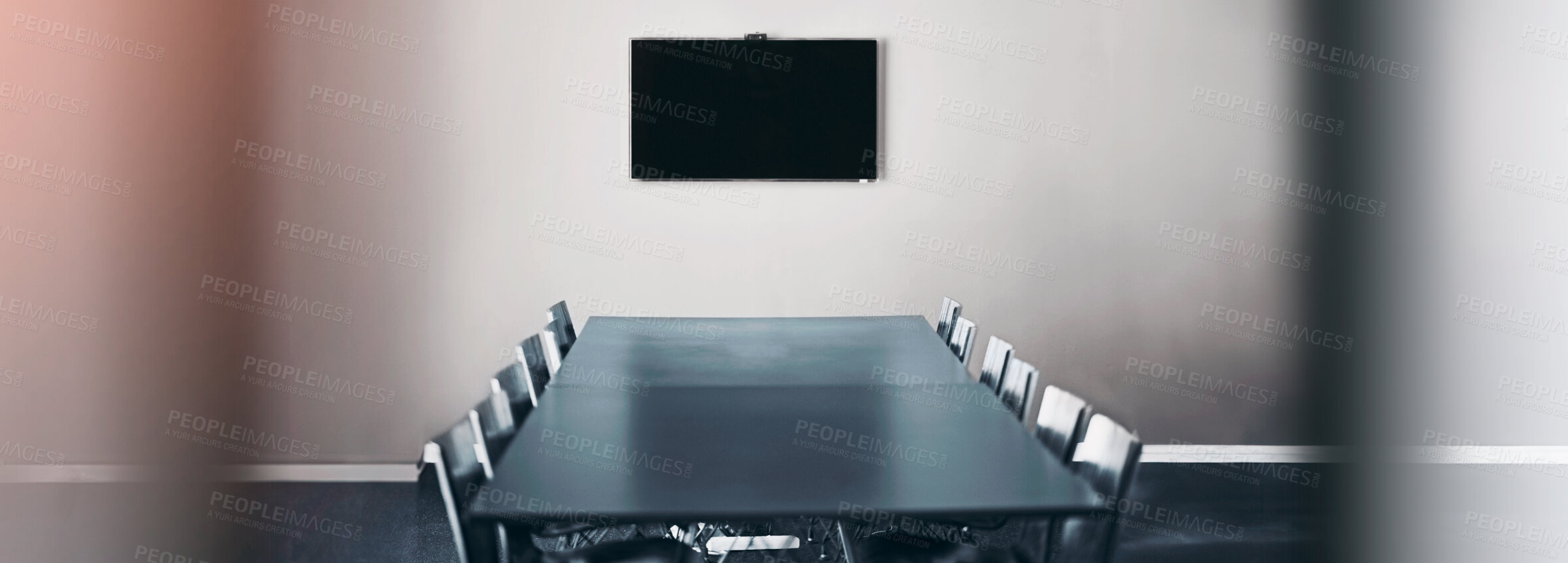 Buy stock photo Shot of an empty boardroom