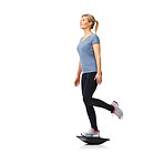 Balancing on her bosu - Health & Fitness