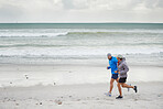 Admiring the sea as runners pass by