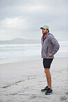 Taking a morning run on the beach