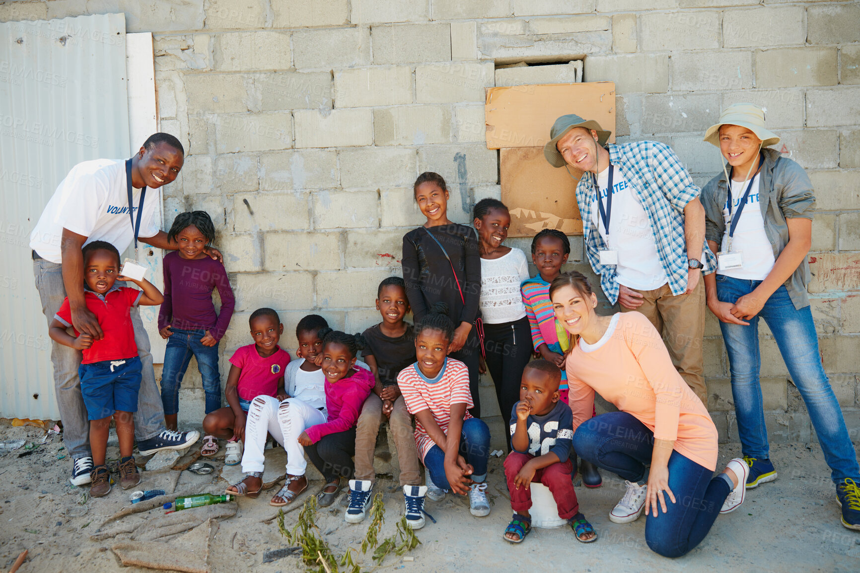 Buy stock photo Portrait of kids at a community outreach event