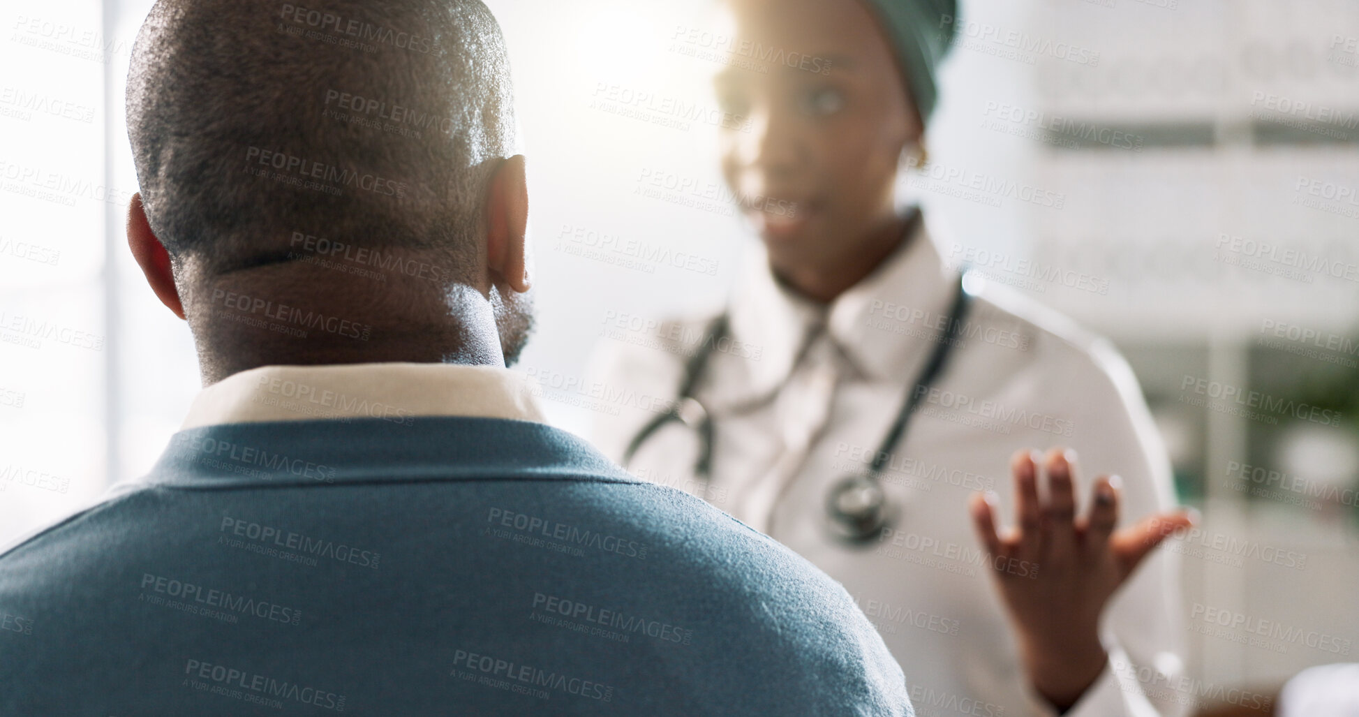 Buy stock photo Woman, doctor or consultation with patient for healthcare, appointment or checkup at hospital. Female person, medical employee or worker consulting with client for health advice or service at clinic