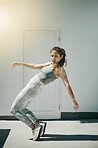 Dance, creative and hip hop with portrait of woman for urban, freedom and energy. Music, summer and streetwear with female dancing in outdoors for art, performance and contemporary style