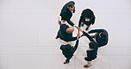 Above, teamwork and business people with handshake for team building, greeting and b2b support. Group collaboration, deal and partnership for introduction, negotiation and employees in planning