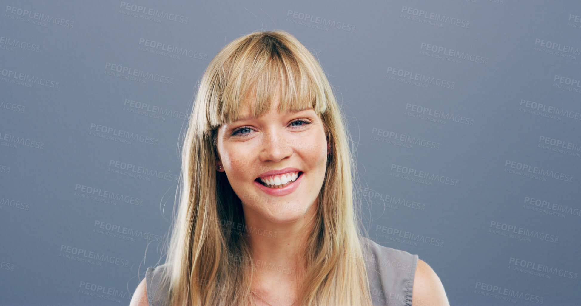 Buy stock photo Smile, entrepreneur and portrait of woman in studio for professional, designer and pride. Happiness, creative startup and confidence with person on background for opportunity, small business or space