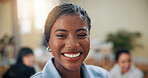 Smile, insurance agent and portrait of business woman in office as risk advisor or claims specialist. Face, professional and happy corporate worker, coverage consultant and confident policy broker