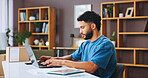Man, laptop or boxes with logistics for inventory, small business distribution or schedule delivery. Man, distributor or technology with parcel or package for supply chain or shipping service at home