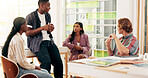 People, students and talking for education in class for group study, help and prepare for presentation. Learners, planning and discussion with learning advice, sharing knowledge and university course