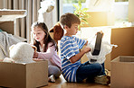 We'll help unpack our toys
