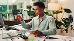 Creative, laptop or man on tablet for reading social media campaign, trends or business ads. Technology, night or content strategist in startup for online review, analysis or branding design research