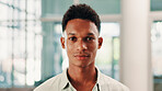 Portrait, business man and creative professional in office, brand consultant and worker. Face, company and confident employee at startup, campaign specialist and pride for career growth in Brazil