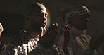Light, dua or man in Muslim religion to worship for Palestine, gratitude or support to Allah in holy temple. Mosque, Islamic people and asking God for spiritual guidance, blessing or Ramadan Kareem
