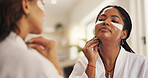 Beauty, eye mask and massage with women in home together for circulation or skincare. Aesthetic, gua sha and transformation with best friends in bathroom of apartment for dermatology routine