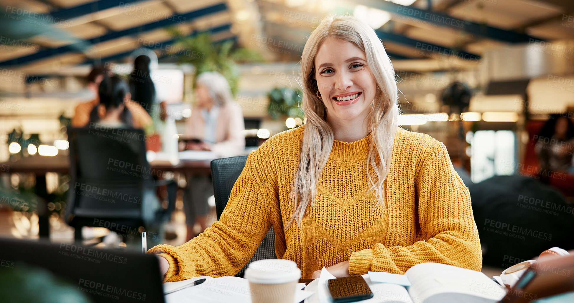 Buy stock photo Books, portrait and student woman in library of college campus for learning or study. Education, scholarship and tablet with happy person at university for assignment, development or research