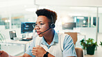 Headset, man and technical support consultant in office for communication, contact us or networking. Technology, crm and male call center agent with online consultation for helpdesk in workplace.