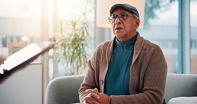 Buy stock photo Advice, consulting and financial advisor with old man in office for retirement fund, debt counseling and bankruptcy. Investment loss, mistake and broker with senior person for account savings