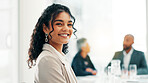 Portrait, smile and business woman in office for ambition, finance and tax consultant coworking. Happy, professional employee and worker with confident accountant, corporate auditor and about us